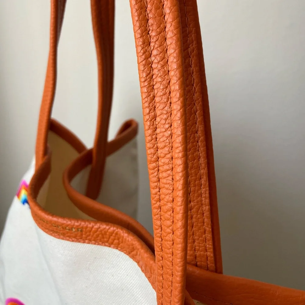 Kurt Geiger london rainbow print large cotton tote, new